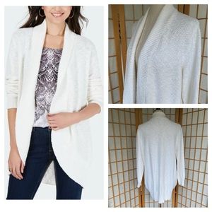 Style & Co White Textured Knit Cocoon Style Sweater Spring/Summer/Beach SZ XL